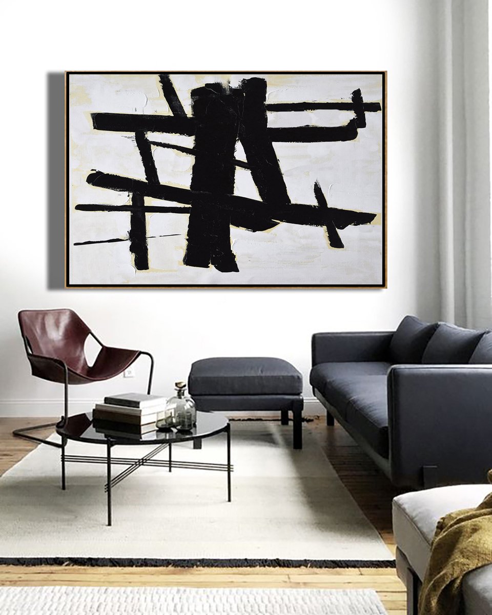 Horizontal Palette Knife Minimalist Art #C38Z - Click Image to Close